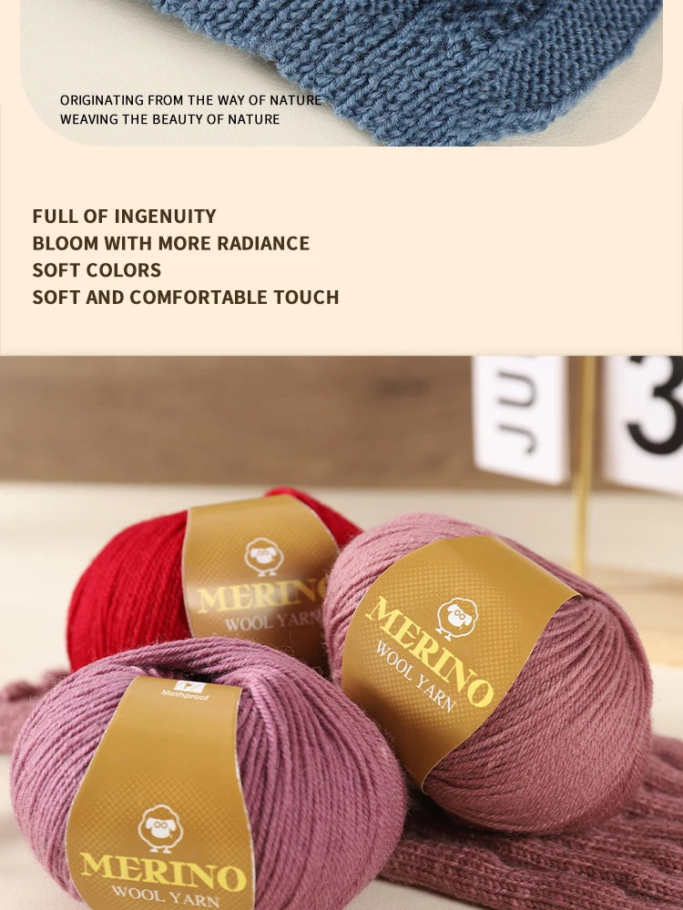 A close-up of pink and red merino wool yarn skeins showing various colors and textures.