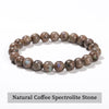 A bracelet made of natural coffee spectrolite stones.