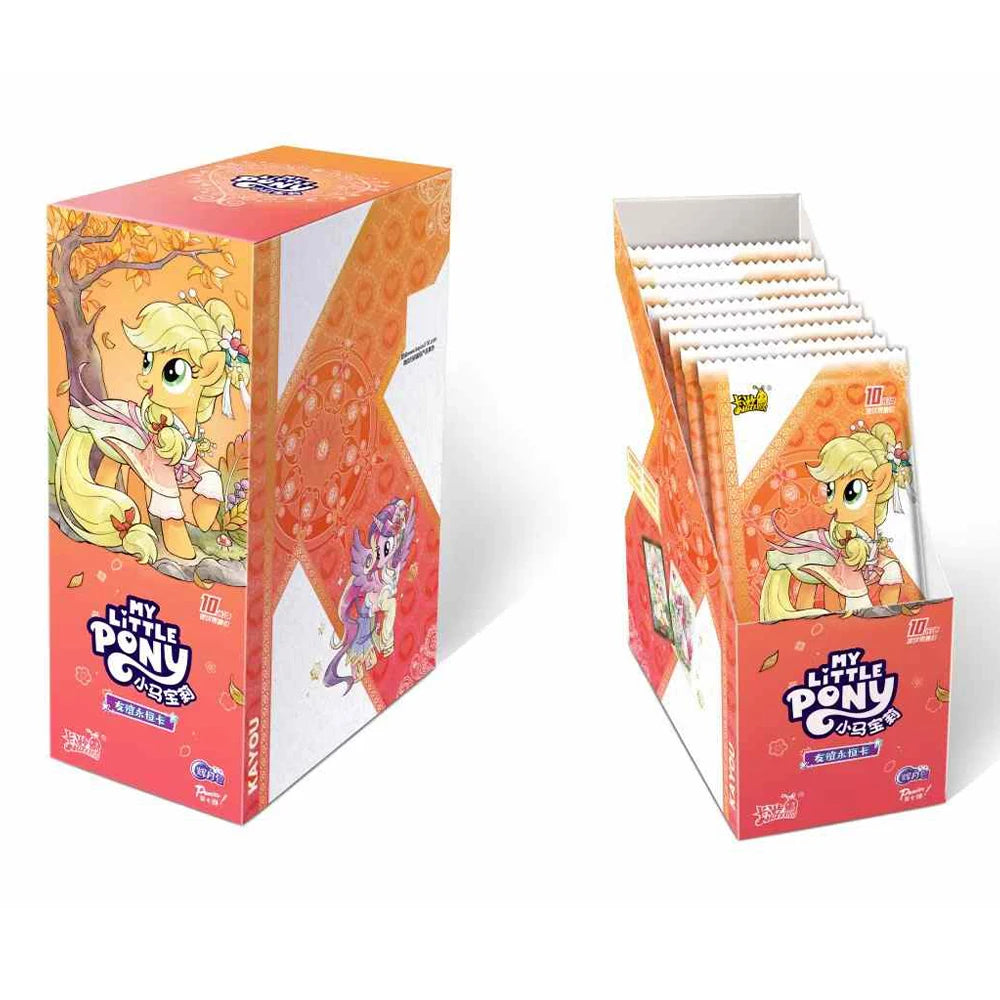 A box of My Little Pony 40th Anniversary Limited Edition trading cards featuring a pony character.