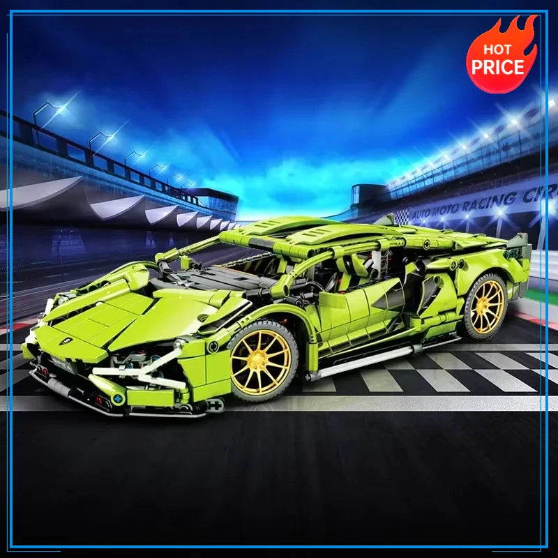 Racing Car Building Blocks Set – 1:14 Scale Technical Sports Vehicle Model Kit for Adults