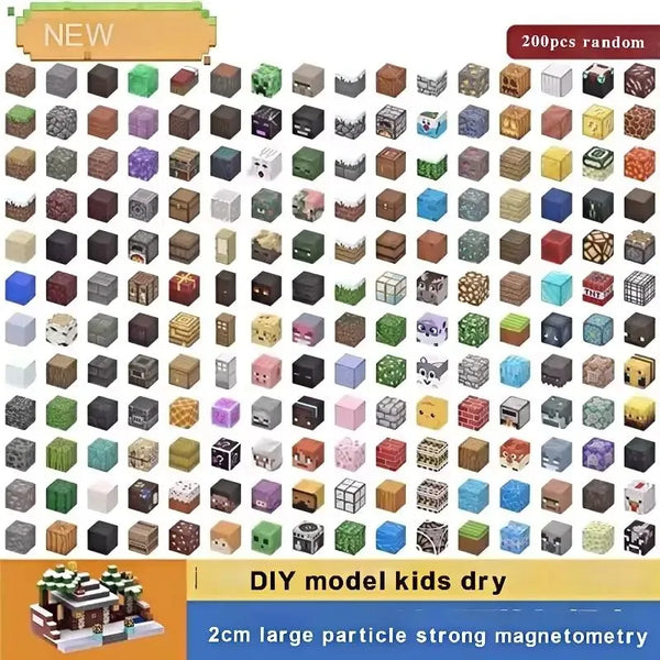A box of magnetic building blocks set for DIY model kids dry featuring 2cm large particle strong magnetometry.