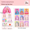 A dress up toy box featuring a fashion style princess set with makeup brushes, stickers, and gemstones for kids