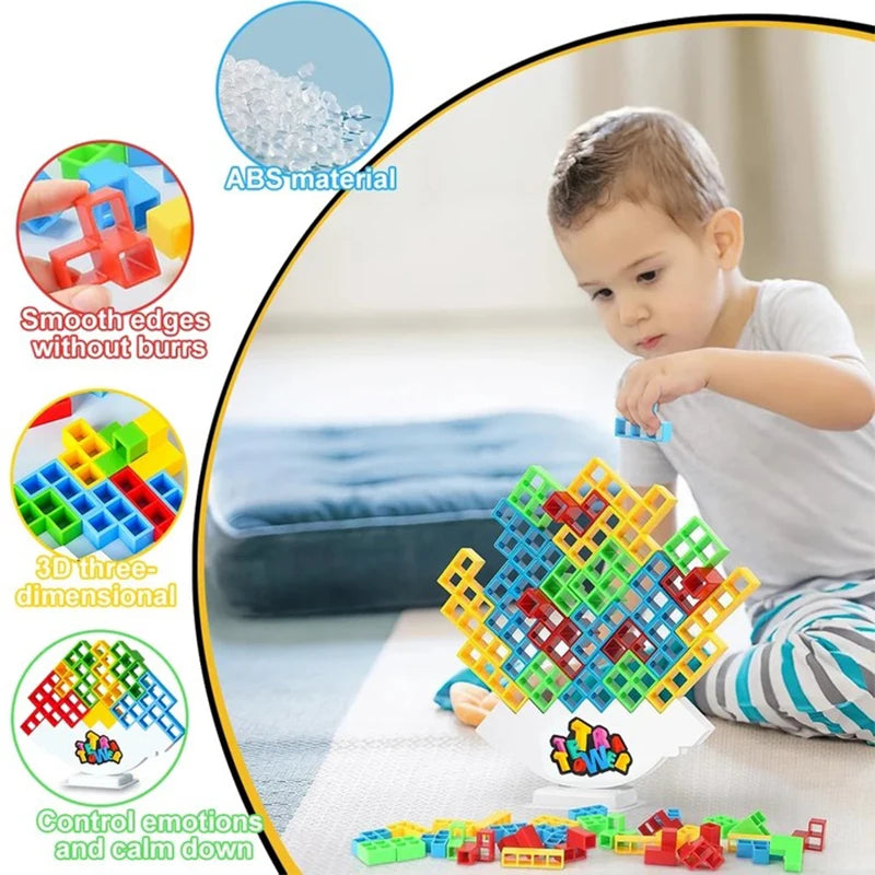 Tetra Balance Stacking Blocks for Family Games