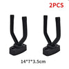 Two black wall mount guitar hangers with non-slip holders, measuring 14x7x3.5cm.