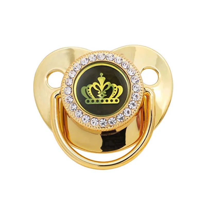 Rhinestone Crown Pacifier for Babies – Soft Silicone Soother with Elegant Sparkle
