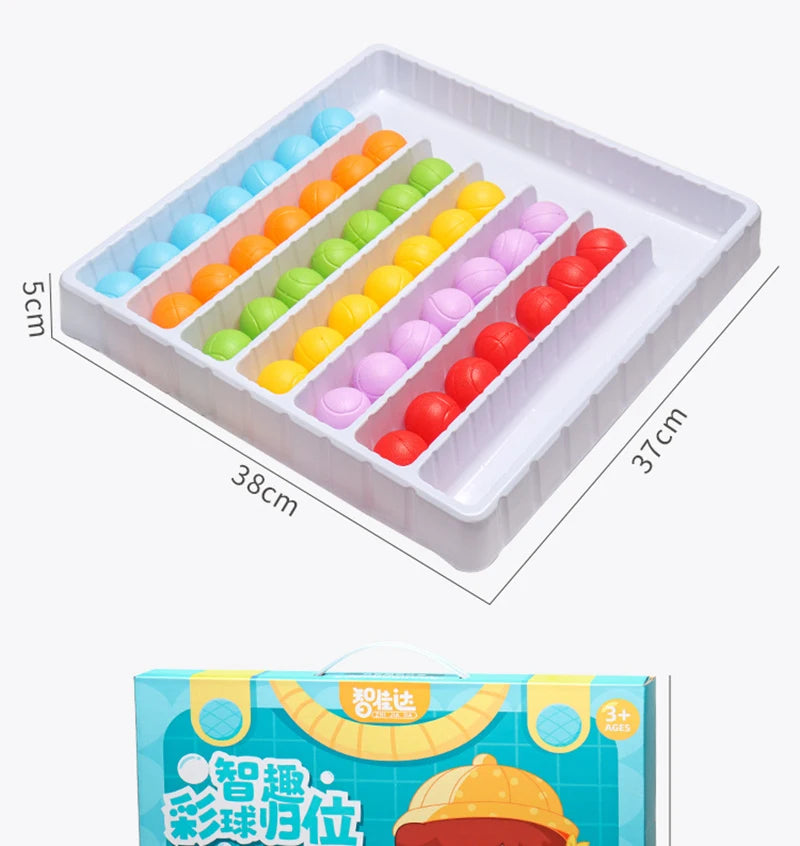 Rainbow Ball Sorting Board Game for Kids