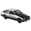 A white and black die-cast sports car model with a hatchback design.