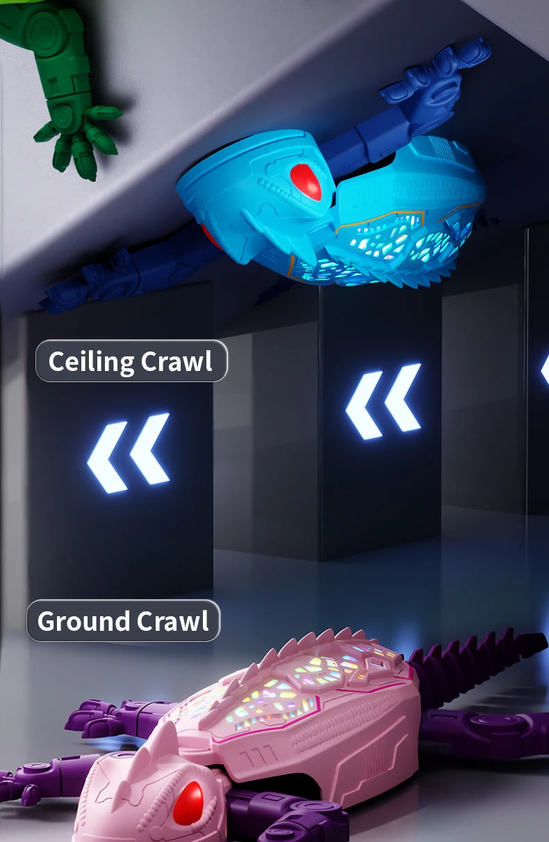Remote Control Wall-Climbing Gecko Toy with LED Lights