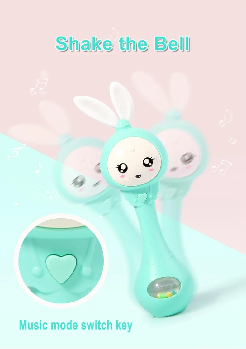 Musical Rabbit Rattle and Teether Toy for Babies