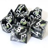 Handmade Resin D&D Dice Set – 7 Polyhedral Dice with Floral Design