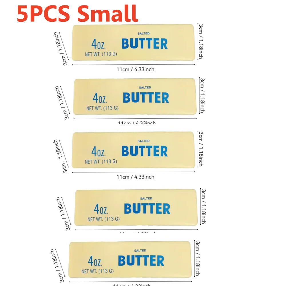 Five small salted butter sticks for fidget toys and stress relief