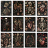 Dark Academia Anatomical Heart Canvas Art with Botanical Fragrance