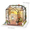 DIY Miniature Wooden Dollhouse Kit with LED Lights and Furniture