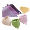 Soft Cotton Muslin Baby Bandana Bibs (4-Pack) for Feeding & Teething