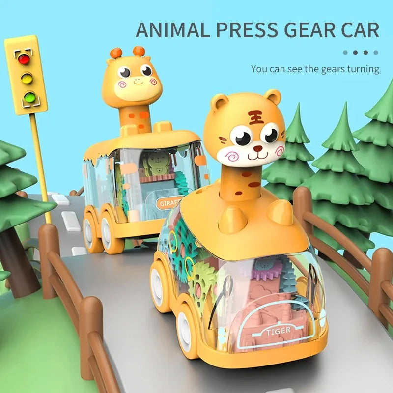 Press and Go Animal Light-Up Gear Car Toy for Toddlers