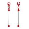 A pair of metal keychain bars with lobster clasps for DIY jewelry making.