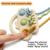 Bear Silicone Teether with Textured Pull String for Babies