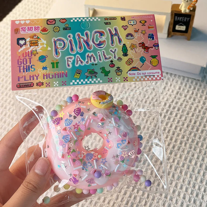 Kawaii Donut Cat Paw Squeeze Toy – Stress Relief Sensory Play