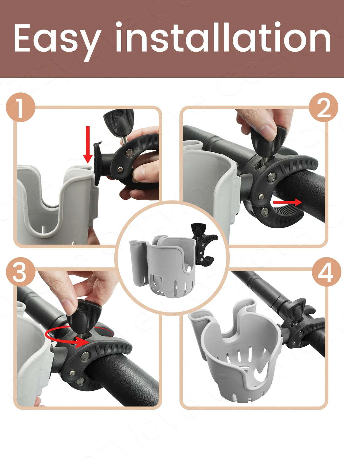 2-in-1 Stroller Cup Holder with Phone Slot