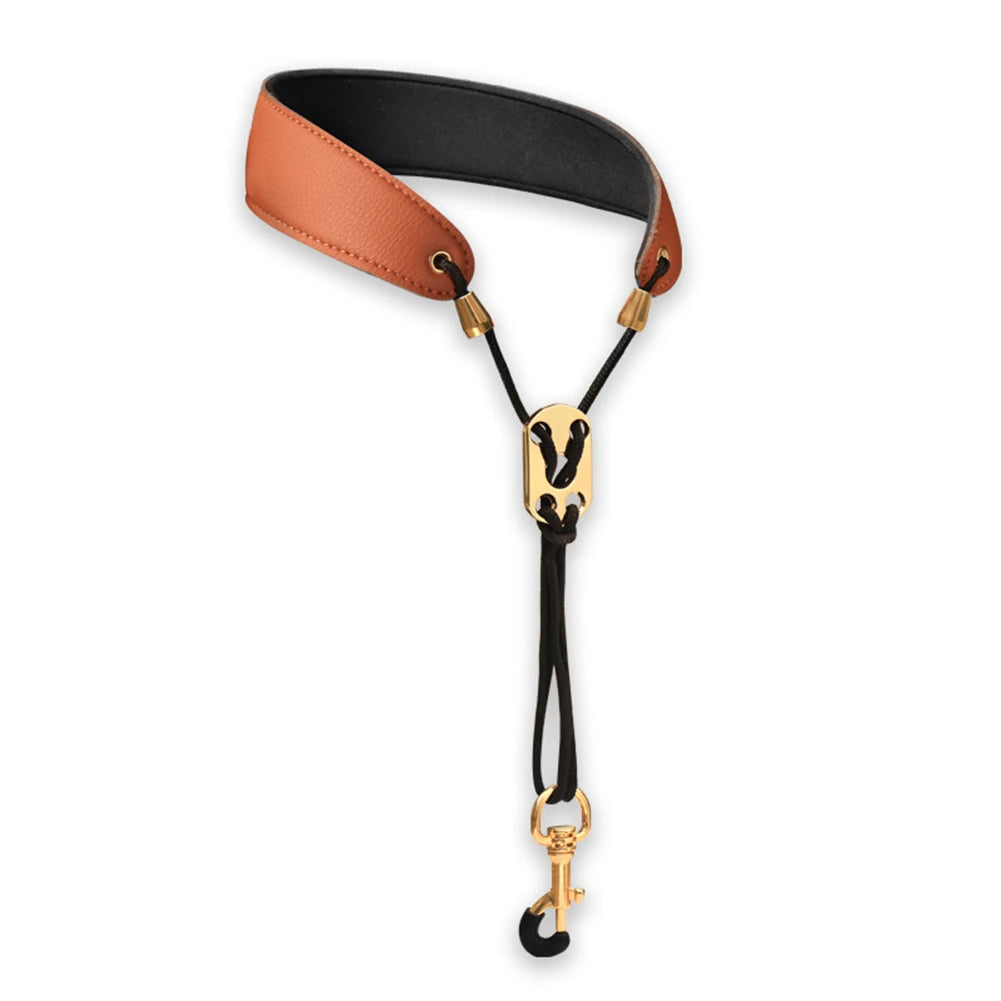 Comfortable Leather Saxophone Neck Strap with Adjustable Design