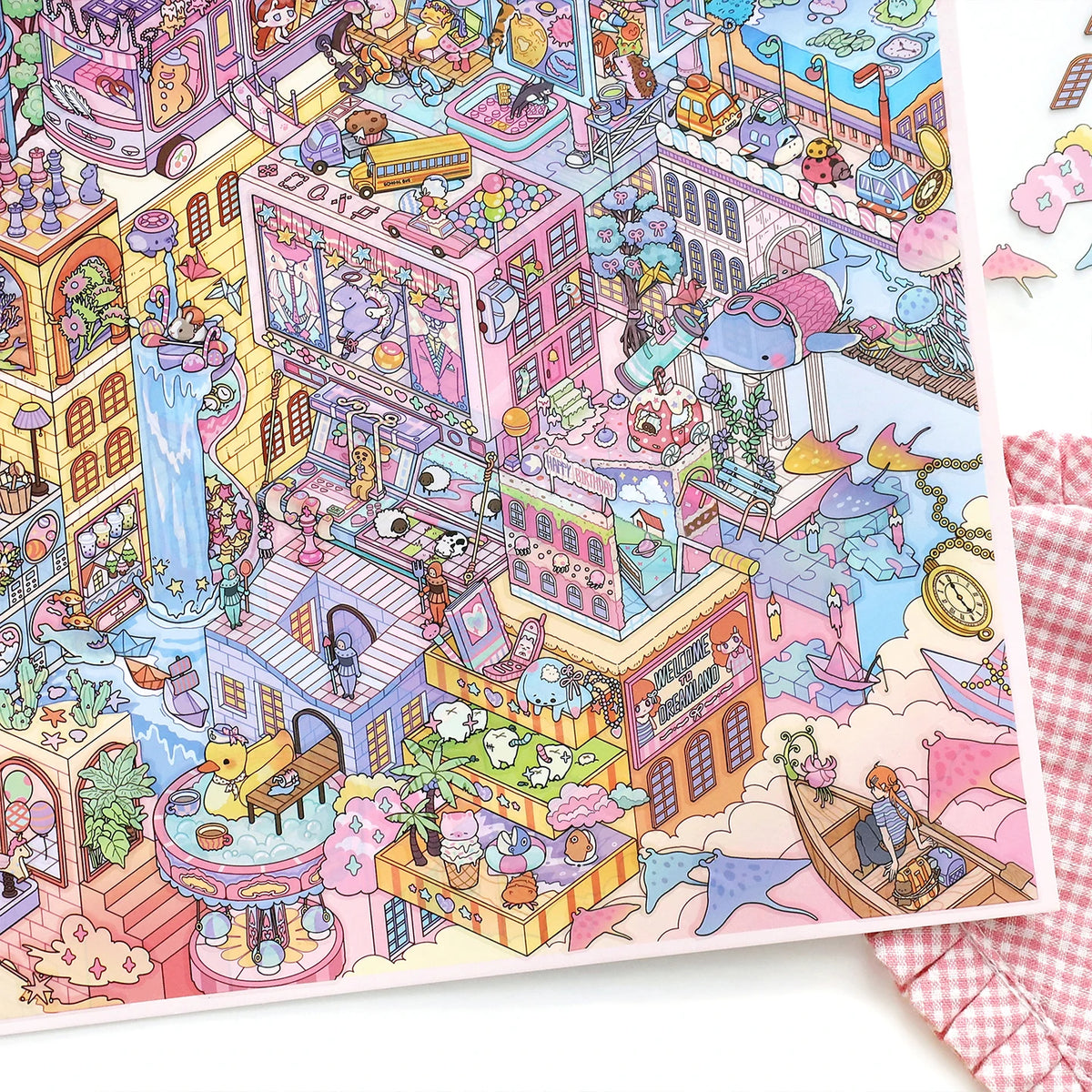 Kawaii Fantasy City 3D Sticker Sheet