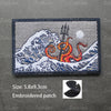 3D Embroidered Surfing Wave Patch with Octopus Design