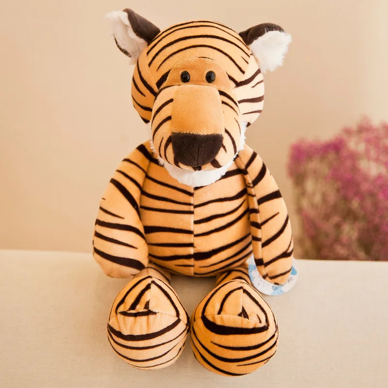 Soft Forest Animal Plush Toys Set – Lion, Elephant, Monkey & More