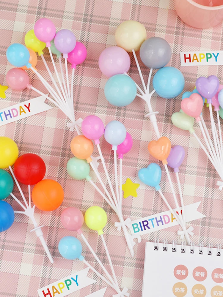 Colorful Plastic Cake Toppers for Birthday Parties & Desserts