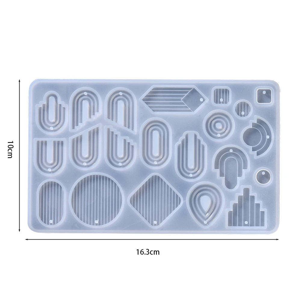 Geometric Silicone Mold for Epoxy Resin Jewelry Making