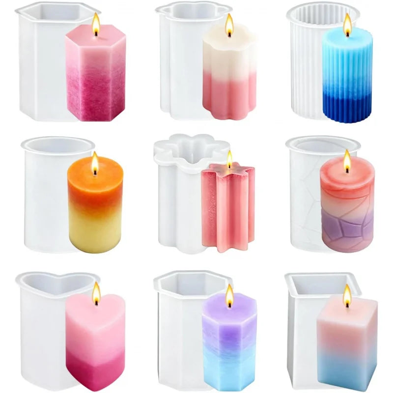 Reusable Silicone Mold Set for Candles and Crafts