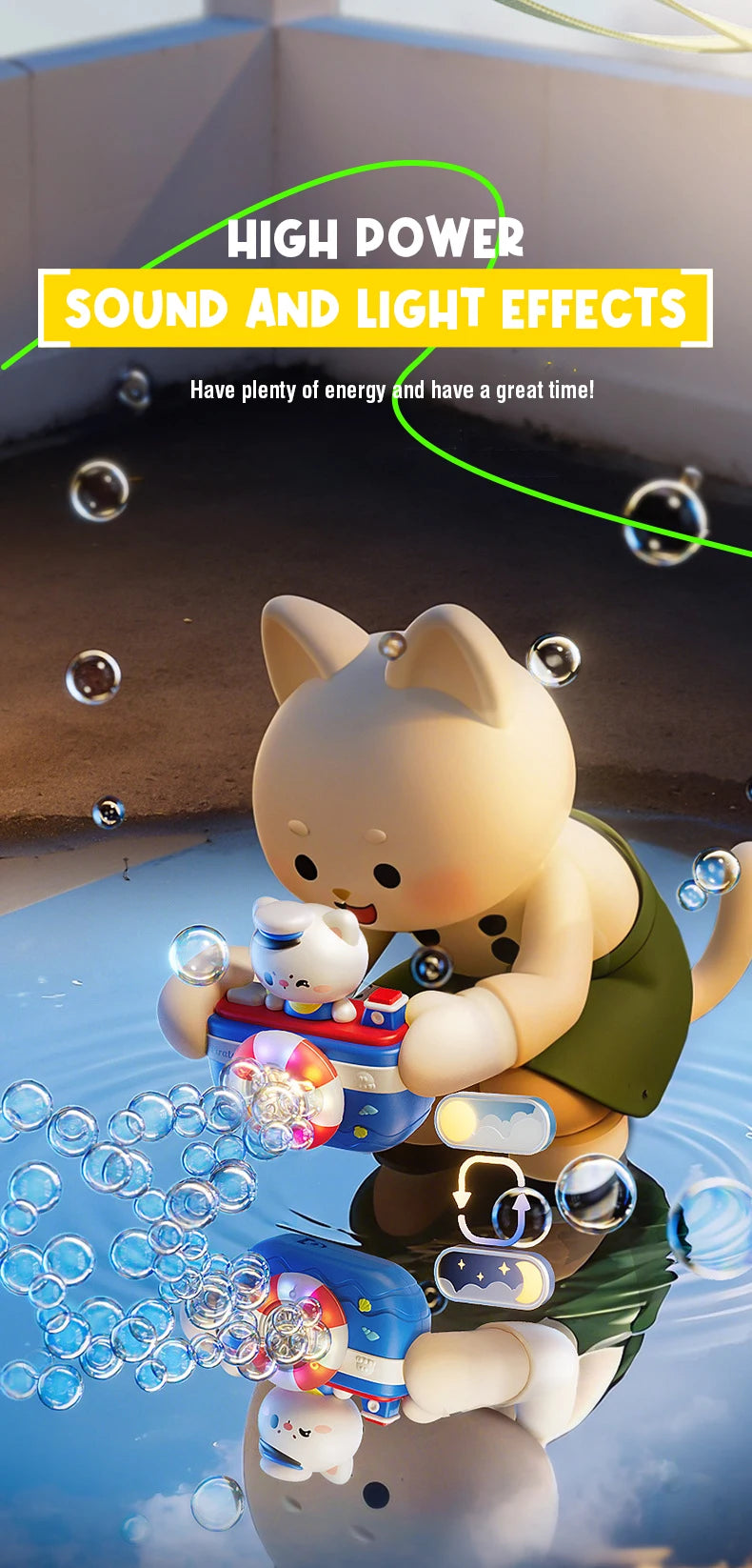 Bubble Blowing Camera Toy with Lights & Music
