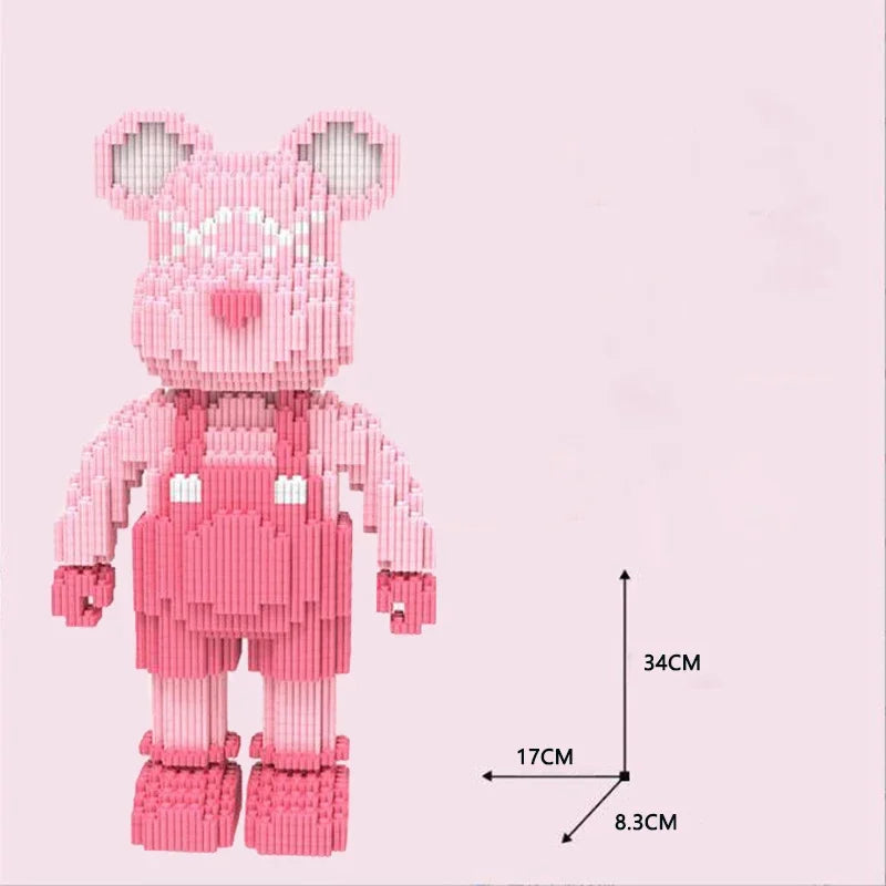 Cartoon Bear Building Block Set with LED Light