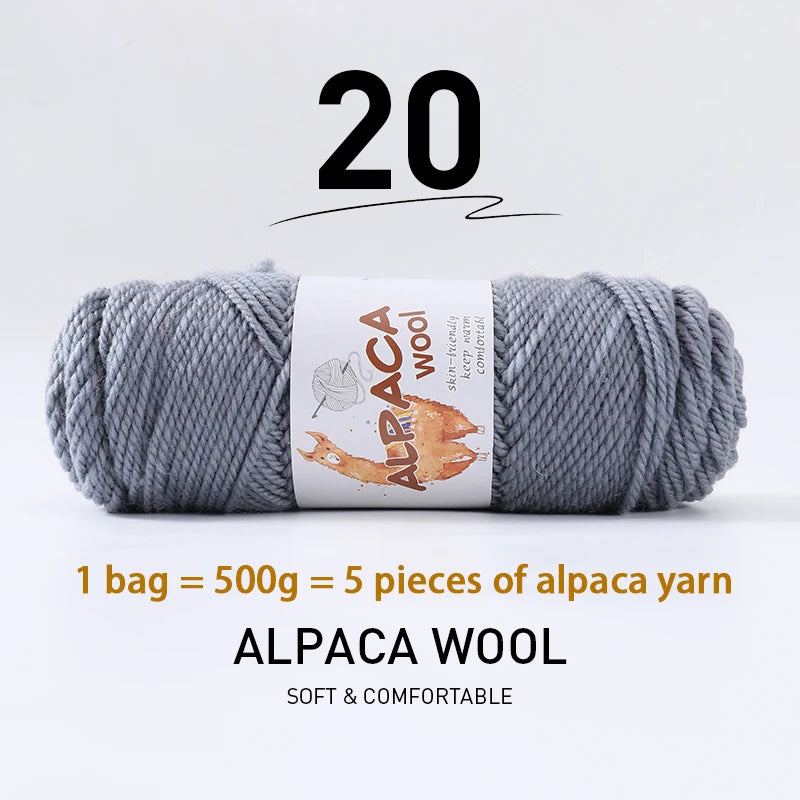 Luxurious Alpaca Wool Blend Yarn — 500g Thick Knitting Yarn