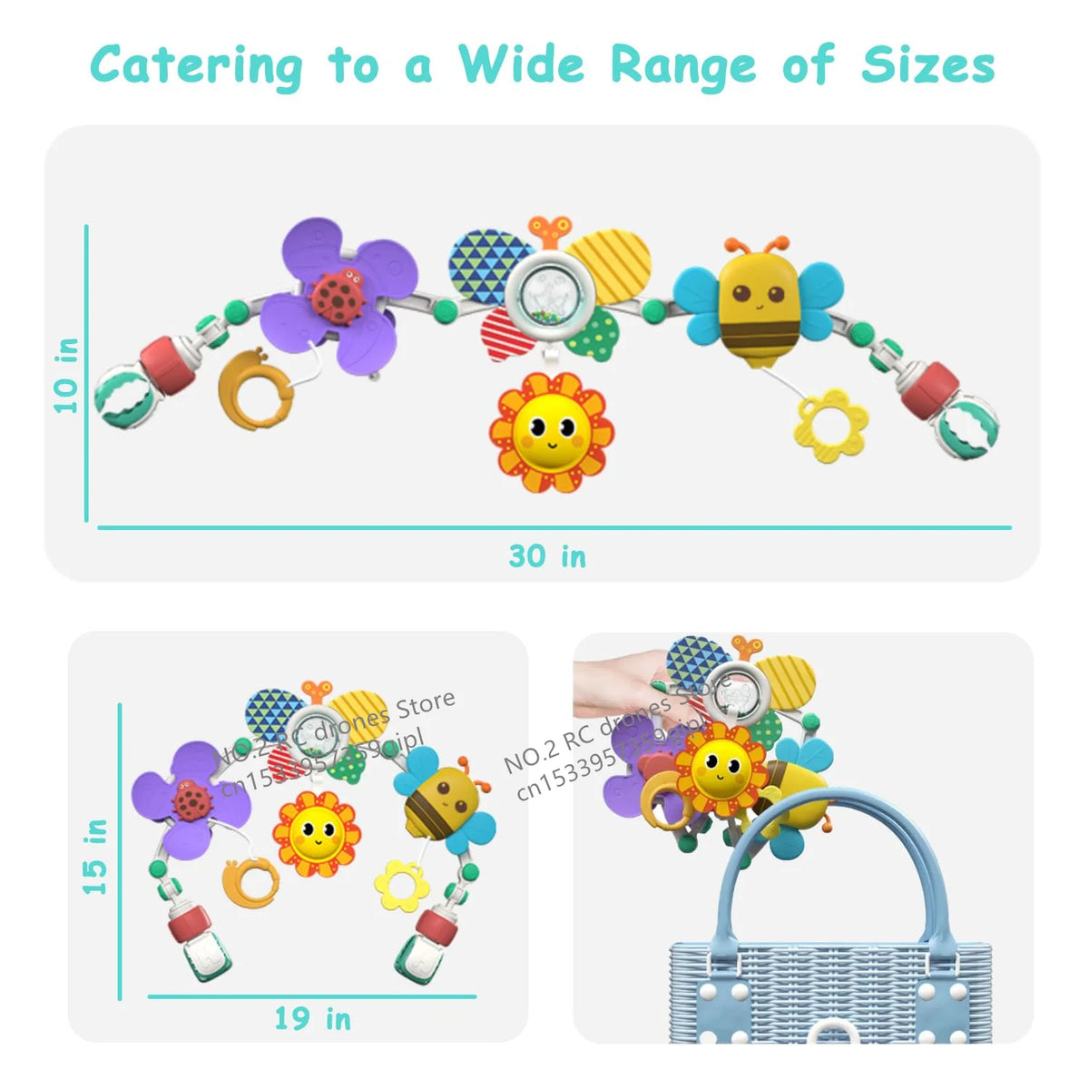 Sunflower Rainbow Baby Crib Toy with Foldable Arch