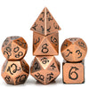 Premium Metal Polyhedral Dice Set with Dragon Font