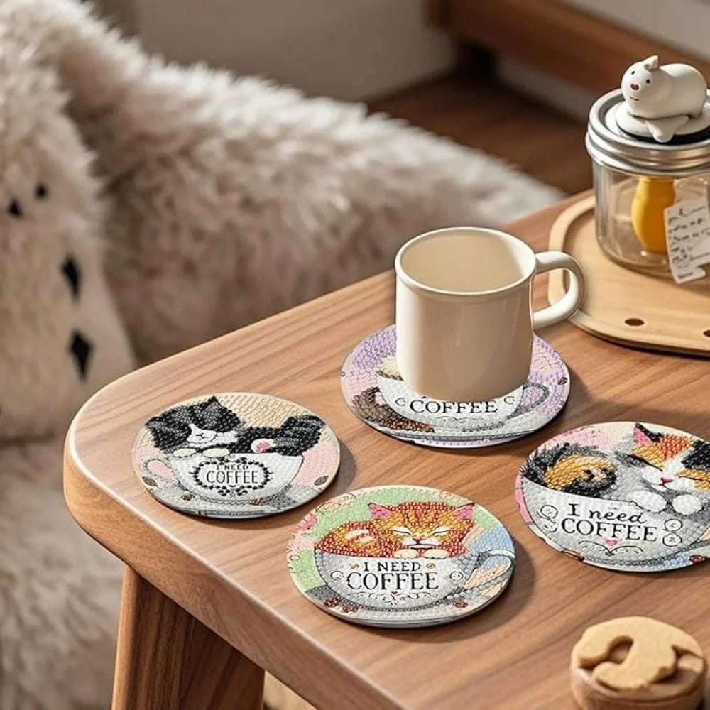 DIY Diamond Art Coaster Kit with Stand
