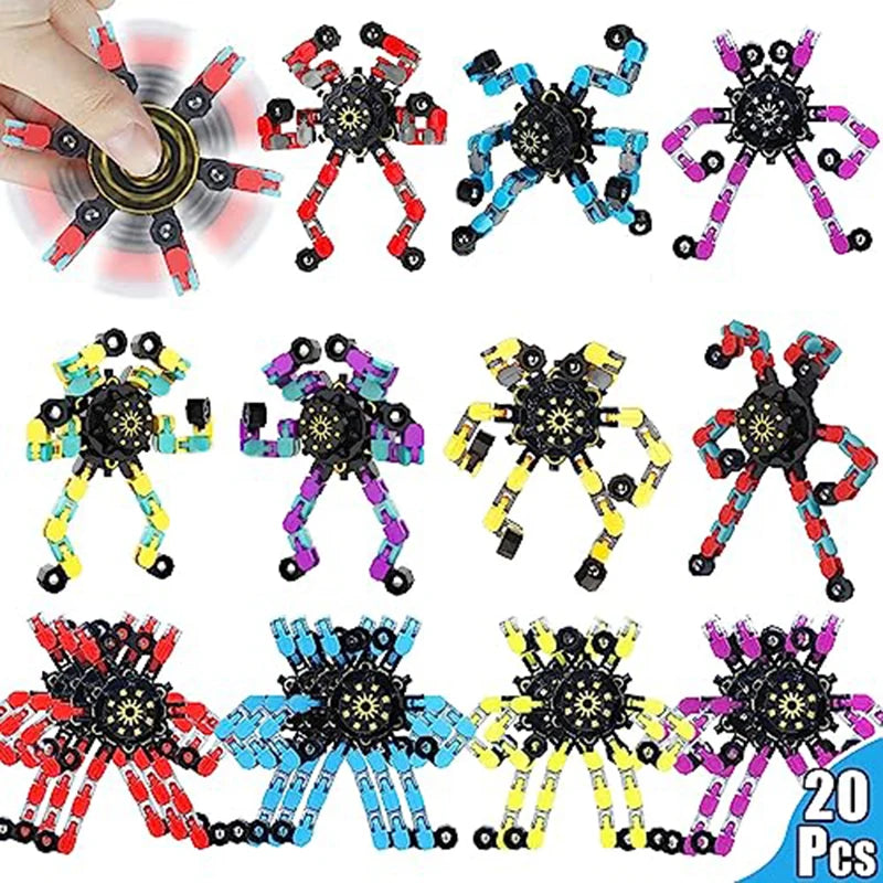 Deformable Metal Fidget Spinner Robot Toy