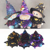 A set of Halloween pumpkin witch hats and costumes for 17cm dolls featuring purple, black, and neon accents.