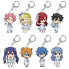 A collection of acrylic keychains featuring chibi versions of characters from Fairy Tail