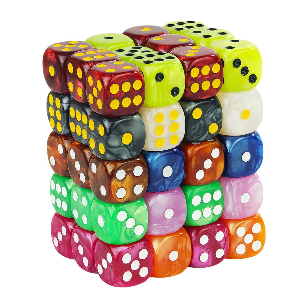 Marble Acrylic Dice Set – 16mm Round Corner Tabletop Dice