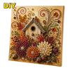 A DIY painting kit featuring a 3D fall harvest wall art piece with textured leaves and pearls.
