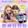 A set of kids learning toys featuring smart touchscreen phones with various educational games and features.