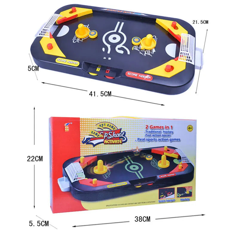 2-in-1 Desktop Air Hockey & Ice Hockey Game Set