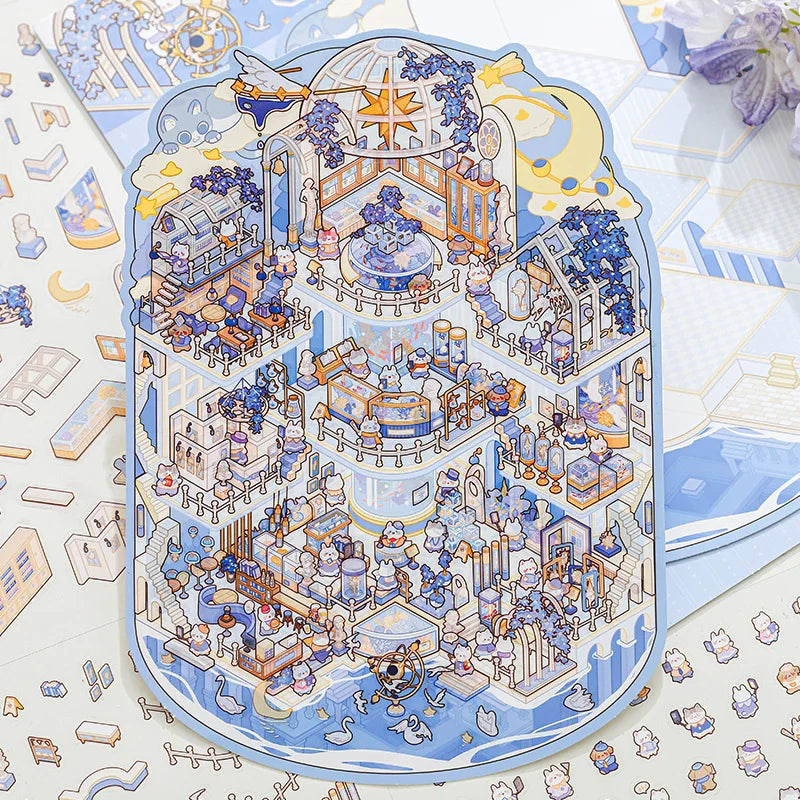 3D Miniature Scene Sticker Book for Kids