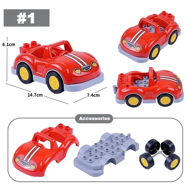 Large Building Blocks Traffic Series Vehicles Set