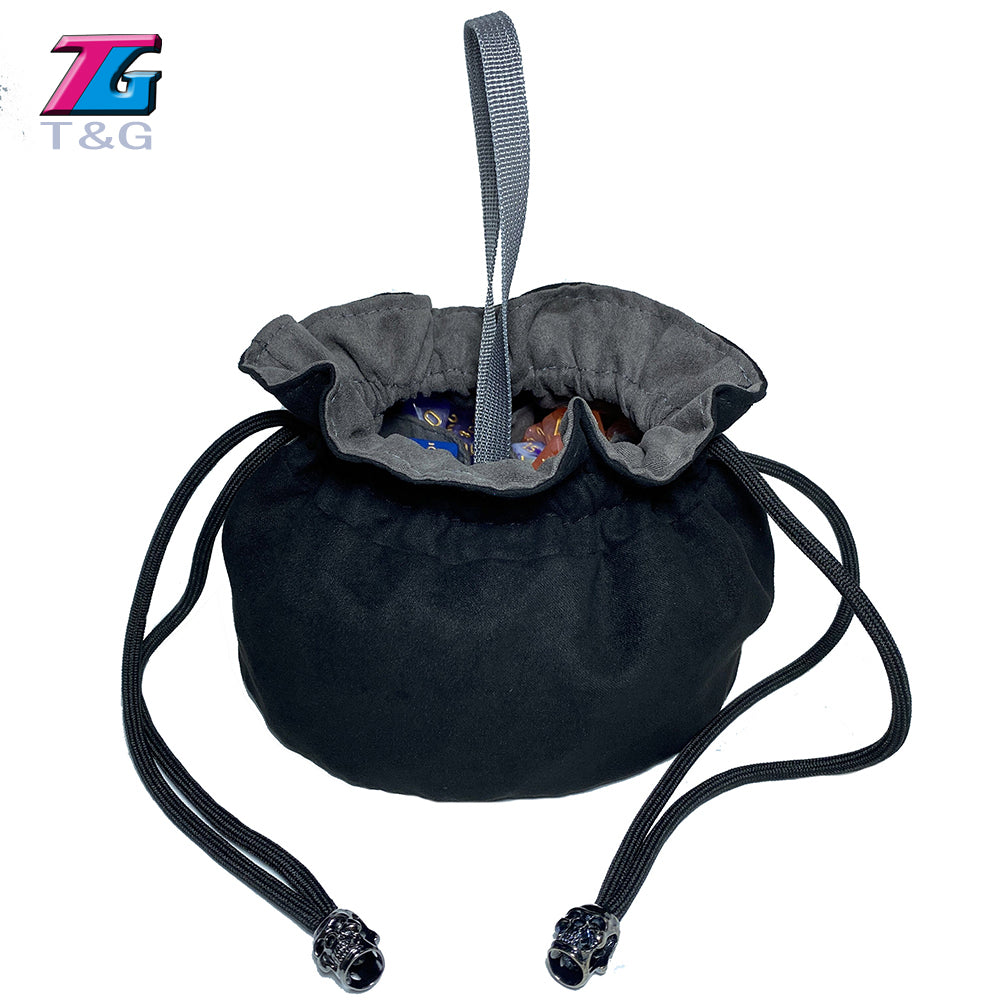 Velvet Dice Storage Bag with Interior Pockets