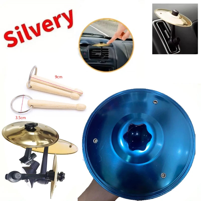 Mini Crash Cymbal with Drumsticks for Car Air Vents