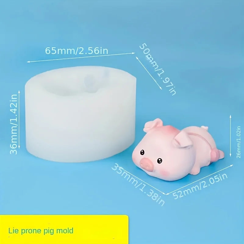 Cartoon Pig Silicone Mold Set for Crafting