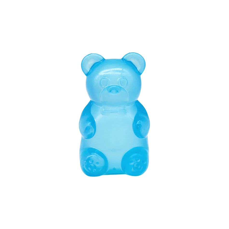 A light blue silicone fidget cube shaped like a bear for stress relief and focus.
