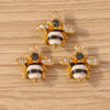 Gold Enamel Honeybee Charms for Jewelry Making (Set of 10)